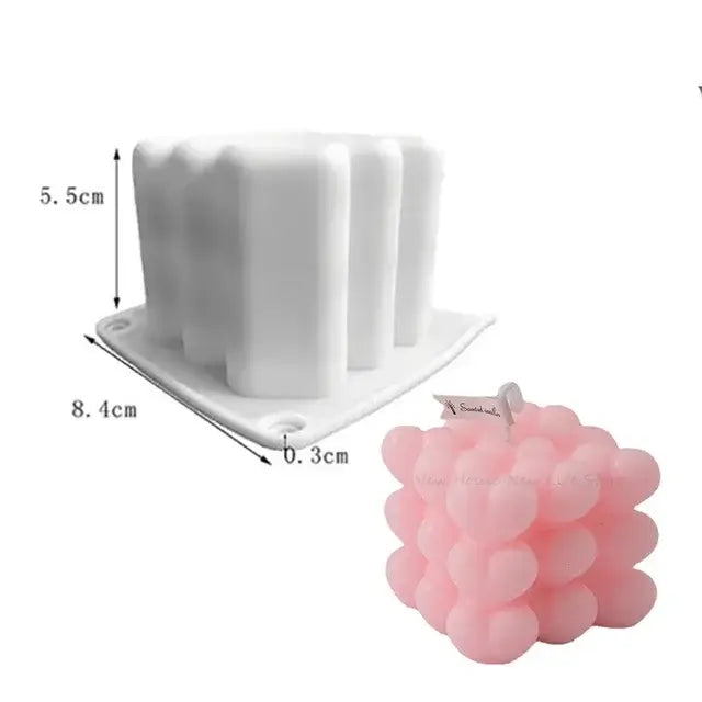 Love Cube Scented Candle Silicone Mold for Handmade Plaster Soap Epoxy Resin Chocolate Decoration Gypsum Ice DIY Baking Mould