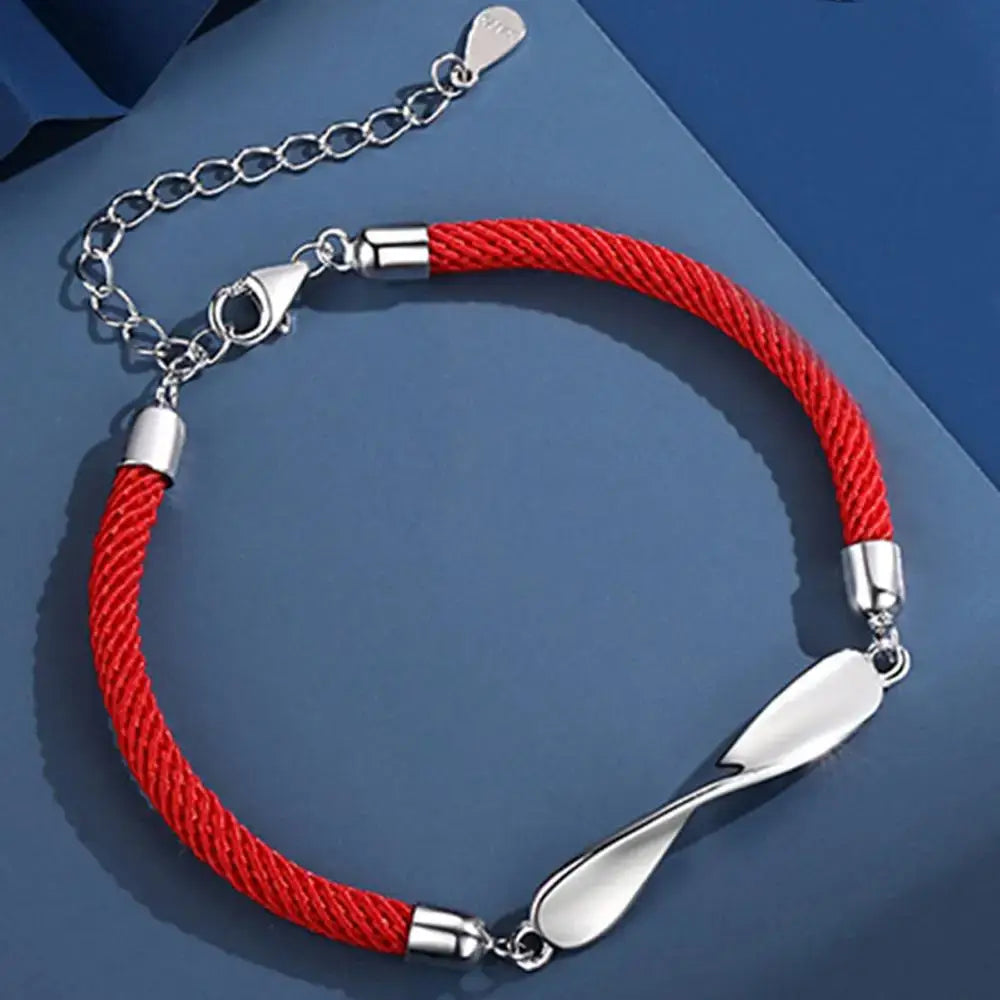 Women Romantic Wave Alloy Men Forever Love Friend Bracelet Couples Bracelets Hand Rope Mobius Ring