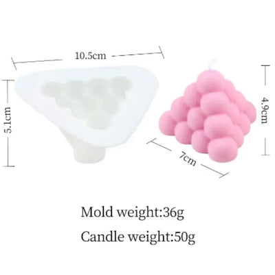 6-Cavity Large Bubble Silicone Candle Mold DIY Heart-Shaped Aromatherapy Soap Mold Mousse Cake Baking Tool Home Decoration Gift