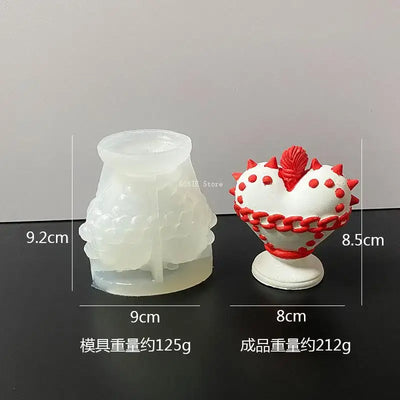 Valentine's Day 3D Love Candle Mold Diy Aromatherapy Gypsum Silicone Mold Heart Shaped Valentine's Day Decorative Crafts