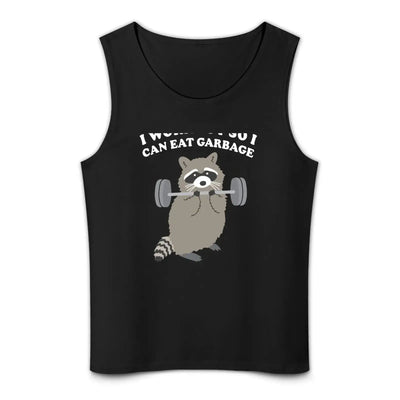 Racoon I workout so I can eat Garbage shirt Tank Top vest men Sleeveless men man sexy?costume