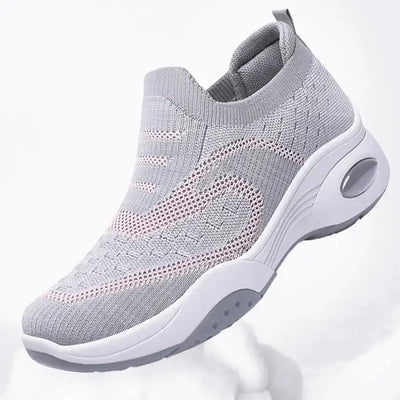 Women Platform Sneakers Fashion Thick Soles Heightened Casual Shoes Comfortable Cushions Loafers Knitted Fabric Walking Shoes