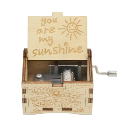 You Are My Sunshine Music Box, Color Printing Wooden Hand Crank Musical Box, Birthday Gift for Girlfriend, Children's Day Gift