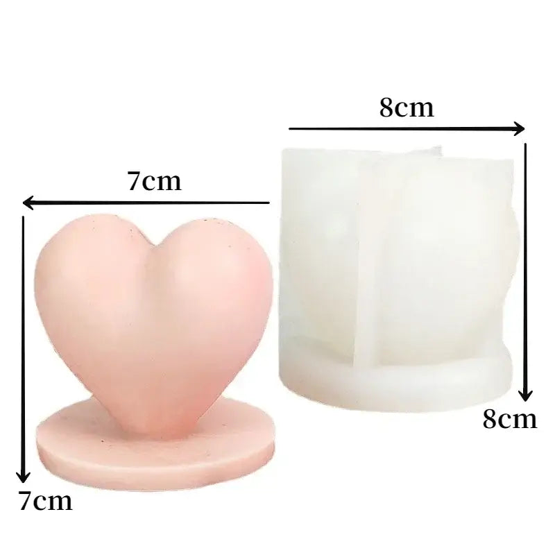 3D Love Candle Silicone Mold DIY Handmade Heart-shaped Soap Gypsum Crystal Crafts Resin Casting Mold Valentine's Day Gift Making