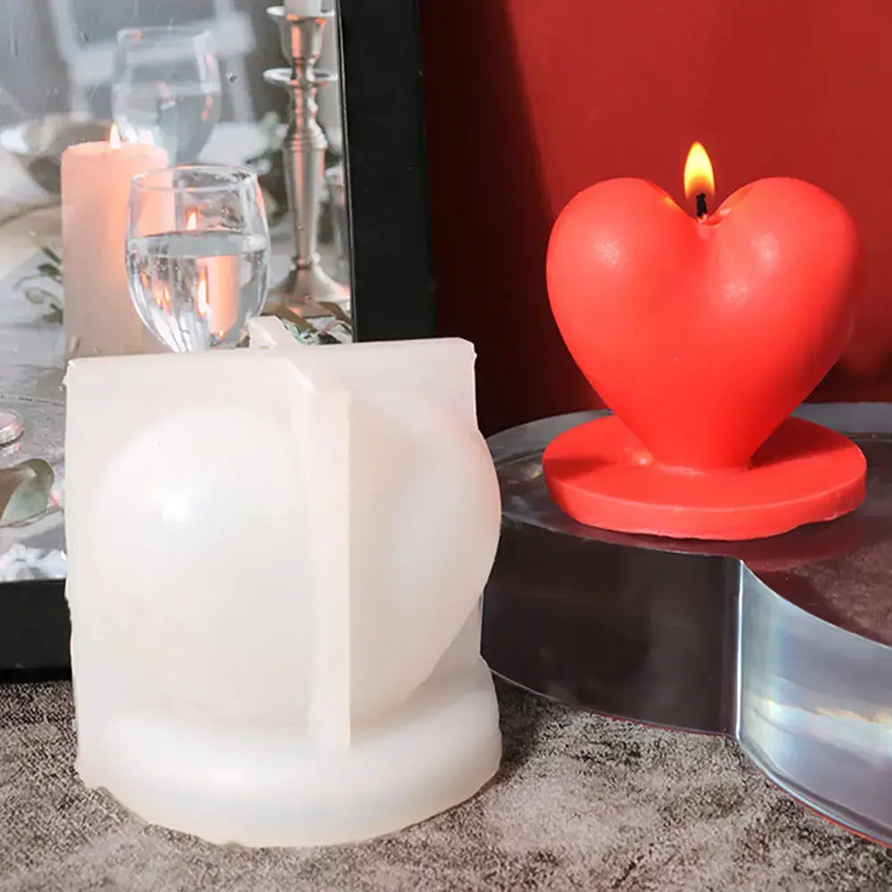 For fun 3D Love Candle Silicone Mold DIY Handmade Heart-shaped Soap Plaster Candle Making Mold Valentine's Day Gift Making Mold