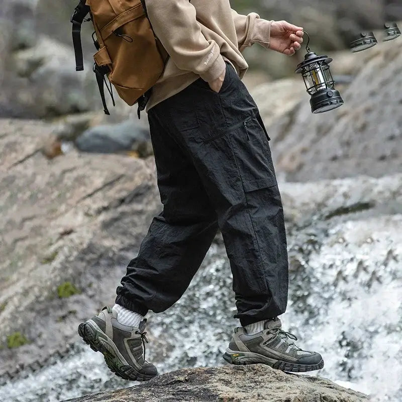 TFETTERS Brand Waterproof Cargo Pants Man Outdoors Camping An Outing Nylon Cargo  Pants Men 2024 Spring Summer New Male Clothes