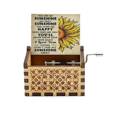 You Are My Sunshine Music Box, Color Printing Wooden Hand Crank Musical Box, Birthday Gift for Girlfriend, Children's Day Gift