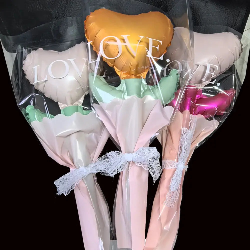 10/30/50pcs Mini Rose Flower Bouquet Holding Balloon Bouquet of Flower Balloon Valentines Day Mother's Day Party Wedding Decors