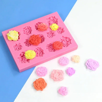 13 Holes Rose Flower Chocolate Making Tray Peony Candy Ice Cube Silicone Moulds Plant Valentine’s Day Gifts Scented Candle Molds