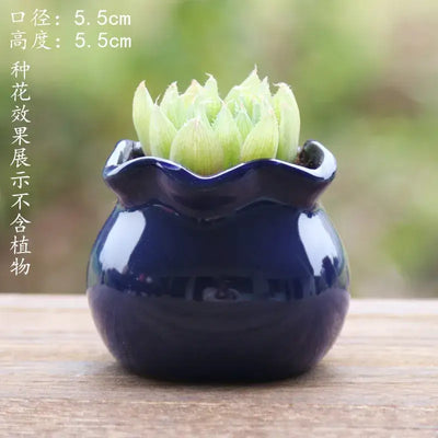 Succulent Pot Ceramic Thumb Mini Plant Flower Pot Personality Creative Pot Retro Simple Succulent Flowerpot Basin Pot Combinatio