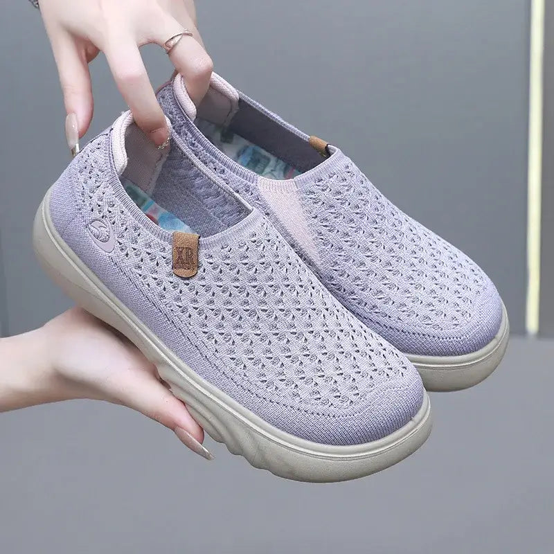 2025 New Shoes for Woman Vulcanize Shoes Autumn Round Toe Flats Mesh Breathable Ladies Fisherman Shoes Platform Casual Sneakers