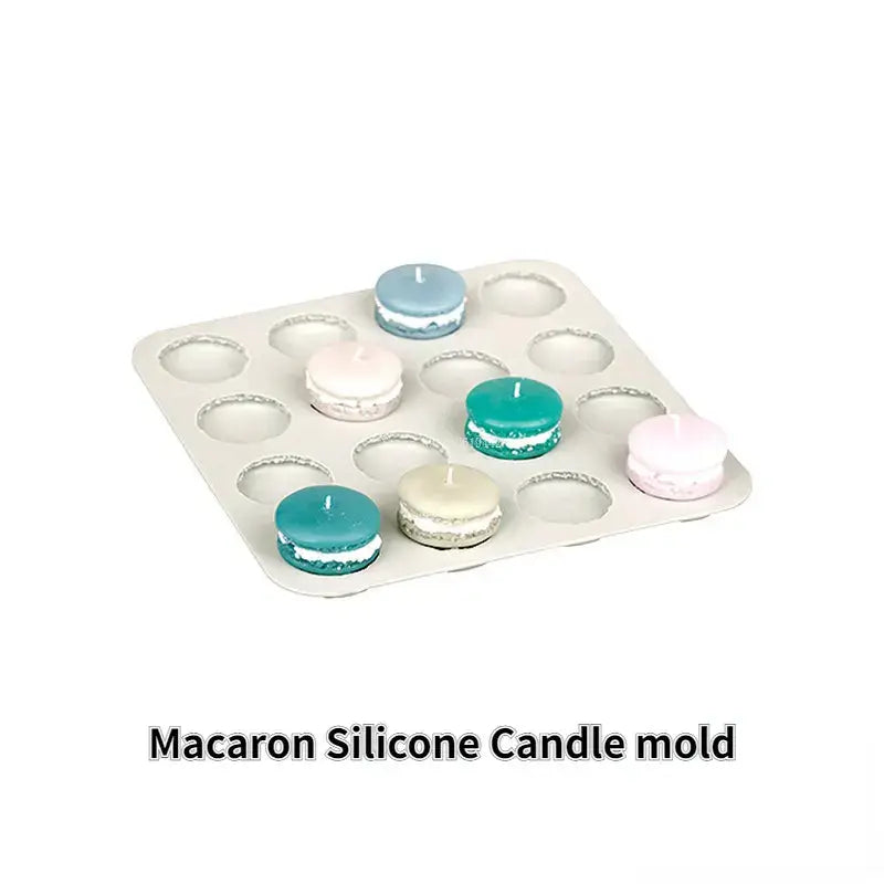 Silicone Mold Homemade Handmade Candle Macaron Shape Cutting Mold DIY Aromatherapy Candle Wax Cup Macaron Shaping Making Tool