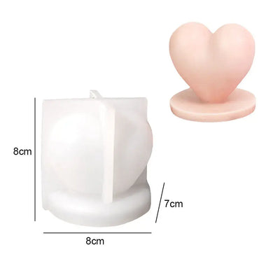 For fun 3D Love Candle Silicone Mold DIY Handmade Heart-shaped Soap Plaster Candle Making Mold Valentine's Day Gift Making Mold