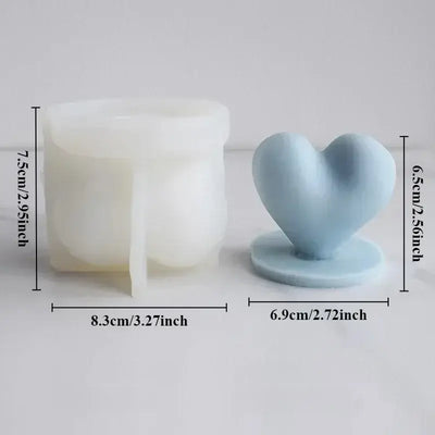 3D Love Candle Silicone Mold DIY Handmade Heart-shaped Soap Gypsum Crystal Crafts Resin Casting Mold Valentine's Day Gift Making