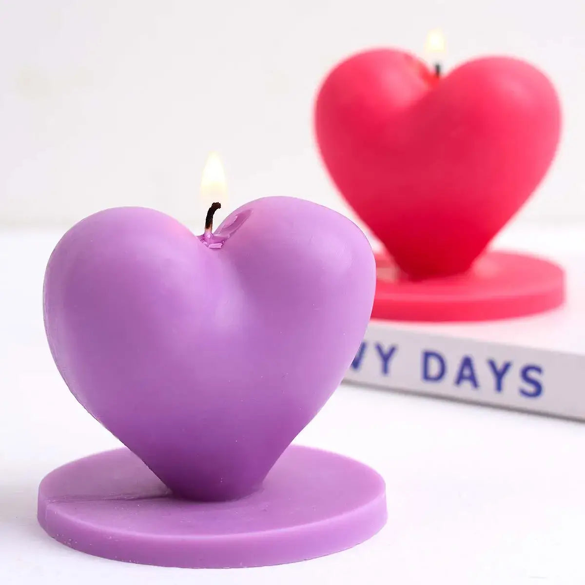 Love Candle Silicone Mold DIY Handmade Heart Shape Scented Candle Soap Resin Mold Valentine's Day Craft Gift Home Decor Supplies