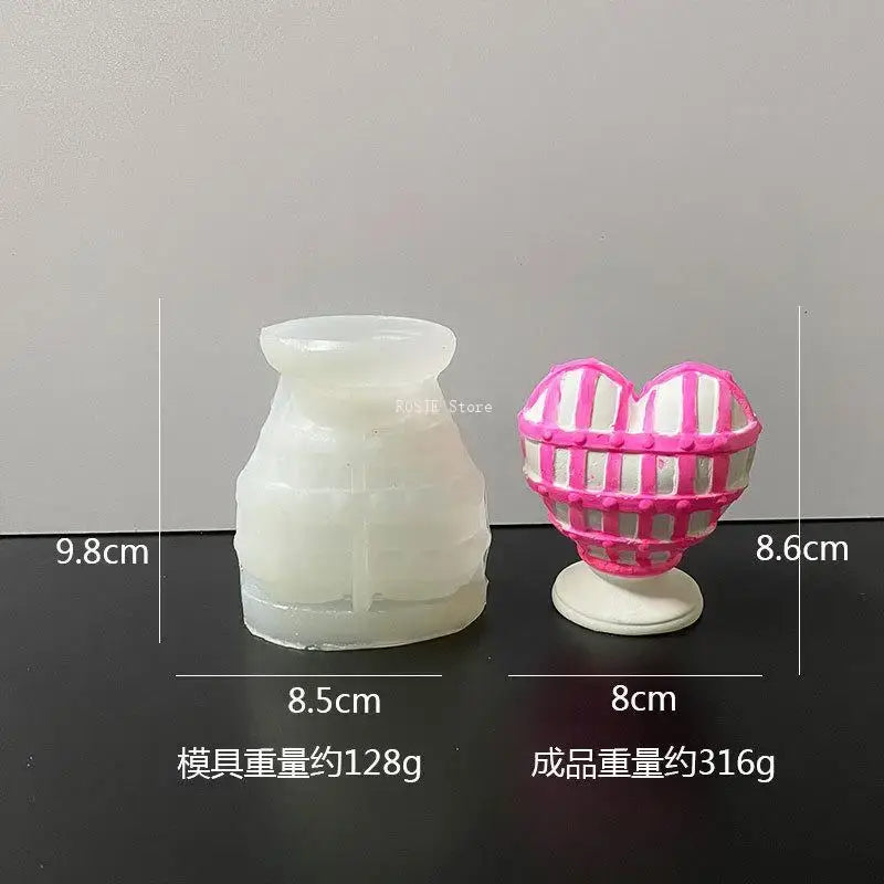 Valentine's Day 3D Love Candle Mold Diy Aromatherapy Gypsum Silicone Mold Heart Shaped Valentine's Day Decorative Crafts