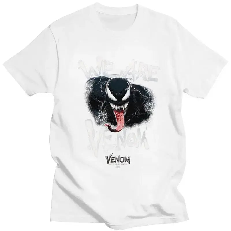 Venom We Are Hungry Tshirts for Men Short Sleeved Print T Shirt Stylish T-shirts Slim Fit Cotton Tee Clothes