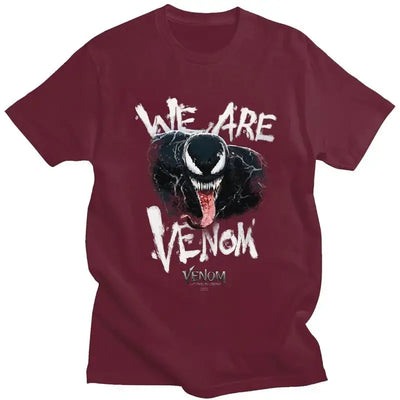 Venom We Are Hungry Tshirts for Men Short Sleeved Print T Shirt Stylish T-shirts Slim Fit Cotton Tee Clothes