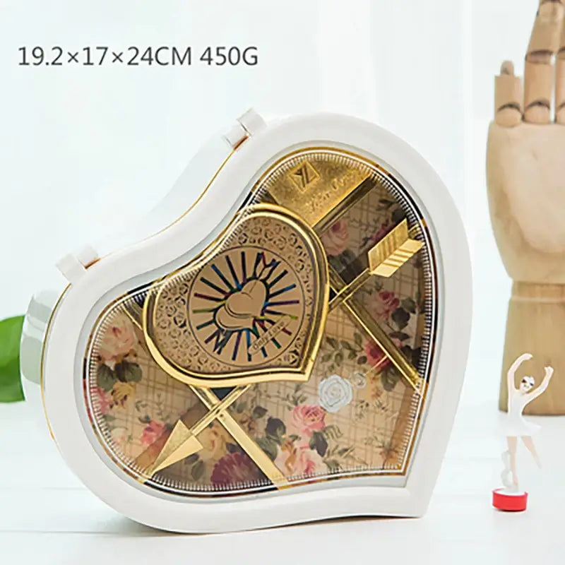 Light Luxury Heart Dancing Ballerina Girl Music Box Plastic Elegant Romantic Valentine's Day Birthday Gift