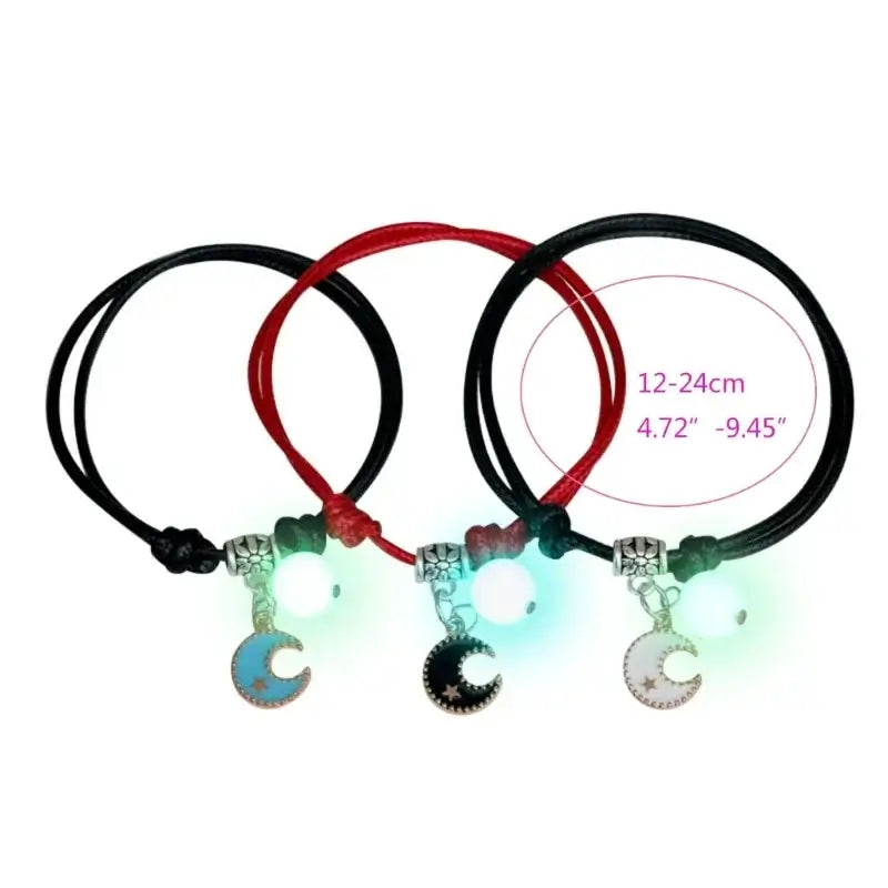 3 Pcs Couple Bracelets Love Star Moon Cat Luminous Bangles for Friendship E0BE