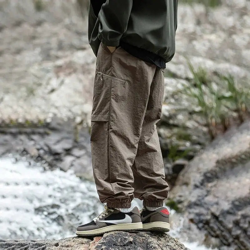 TFETTERS Brand Waterproof Cargo Pants Man Outdoors Camping An Outing Nylon Cargo  Pants Men 2024 Spring Summer New Male Clothes