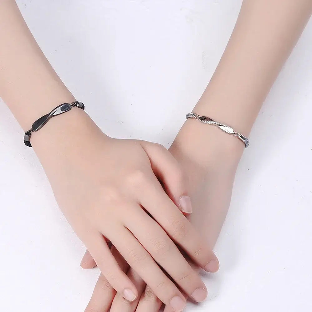 Women Romantic Wave Alloy Men Forever Love Friend Bracelet Couples Bracelets Hand Rope Mobius Ring