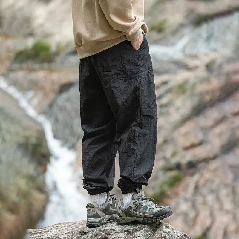 TFETTERS Brand Waterproof Cargo Pants Man Outdoors Camping An Outing Nylon Cargo  Pants Men 2024 Spring Summer New Male Clothes