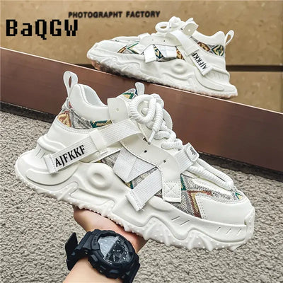 Luxury Men's Patchwork Casual Sneakers Comfortable Platform Shoes Designer Height Increasing Sneakers Men Casual Sports Shoes