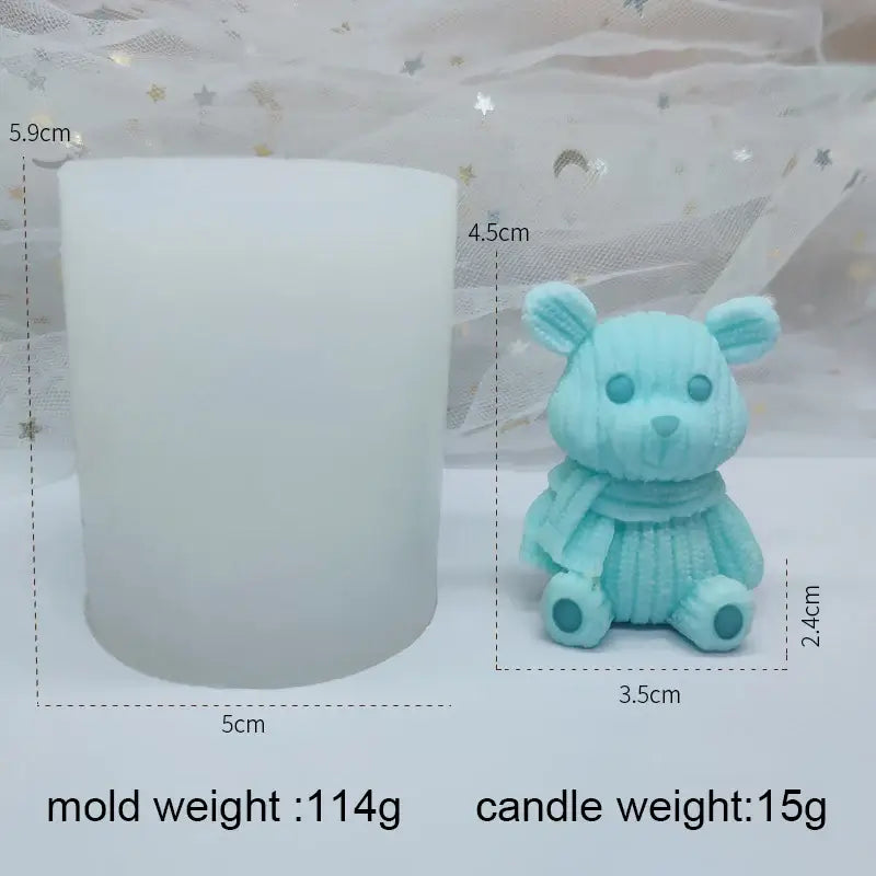 3D Teddy Silicone Candle Mold, Bow Tie, Heart, Mini Bear, Food Grade, Chocolate, Mousse, Cake Decor, Biscuit, Resin Soap Mould