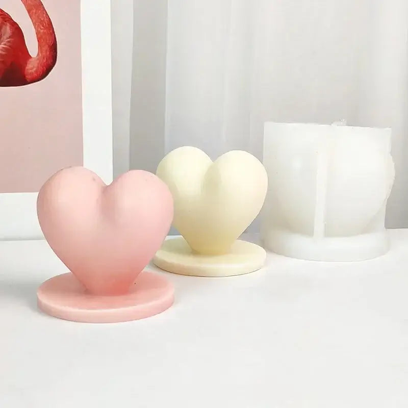 3D Love Candle Silicone Mold DIY Handmade Heart-shaped Soap Gypsum Crystal Crafts Resin Casting Mold Valentine's Day Gift Making