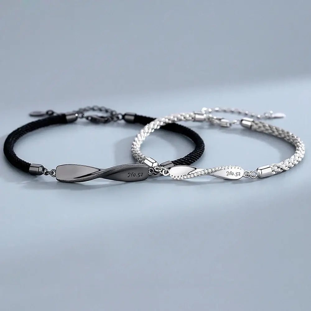 Women Romantic Wave Alloy Men Forever Love Friend Bracelet Couples Bracelets Hand Rope Mobius Ring