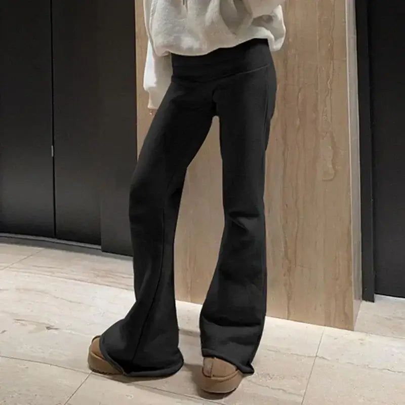 Casual Sexy Basic Solid Flare Pants Y2K Slim Low-Waisted Boot Cut Pants Women 2024 Autumn Spring Fashion Streetwear Lady