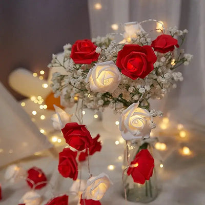 1.5M Rose String Lights Red Pink White Rose Fairy Light String Home Garden Decor Light Valentine Day DIY Decor Wedding Supplies