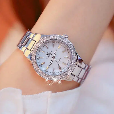 Ladies Wrist Watches Dress Gold Watch Women Crystal Diamond Watches Stainless Steel Silver Clock Women Montre Femme