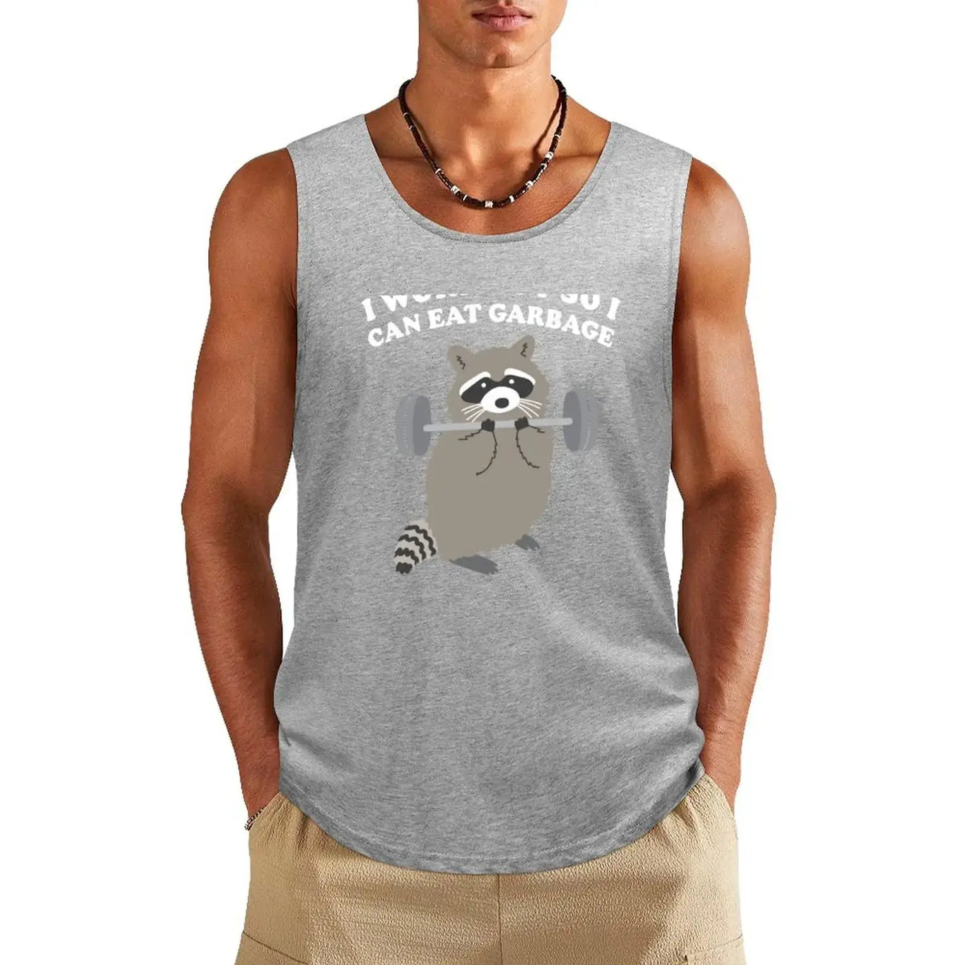 Racoon I workout so I can eat Garbage shirt Tank Top vest men Sleeveless men man sexy?costume