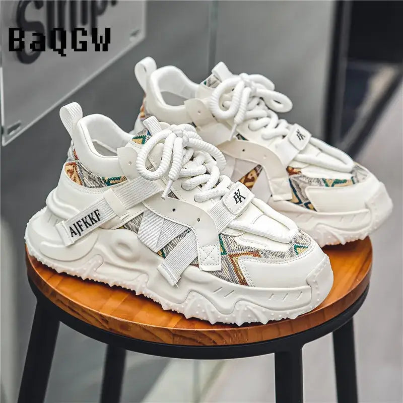 Luxury Men's Patchwork Casual Sneakers Comfortable Platform Shoes Designer Height Increasing Sneakers Men Casual Sports Shoes