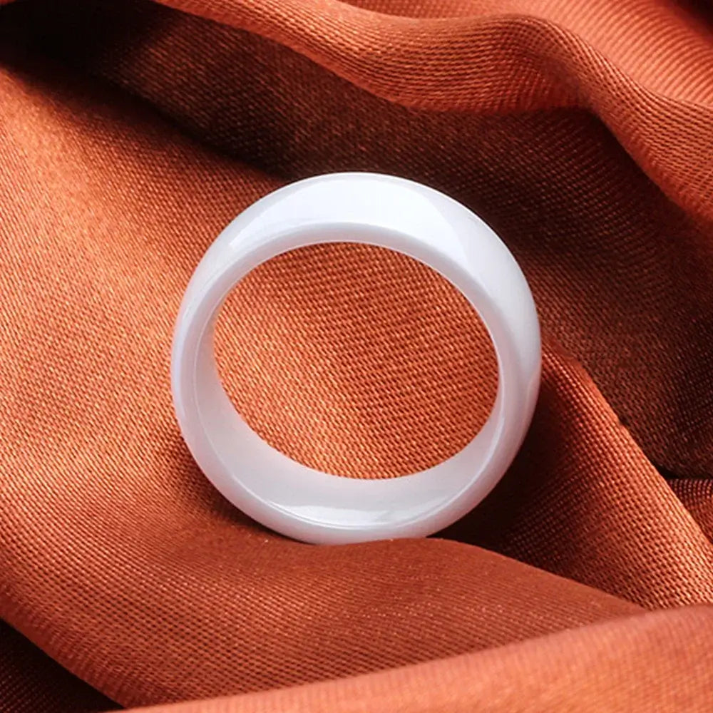 DARHESN 8mm Unisex Women Men Ceramic Rings White Pink Black Fashion Jewelry US Size 6 7 8 9 10