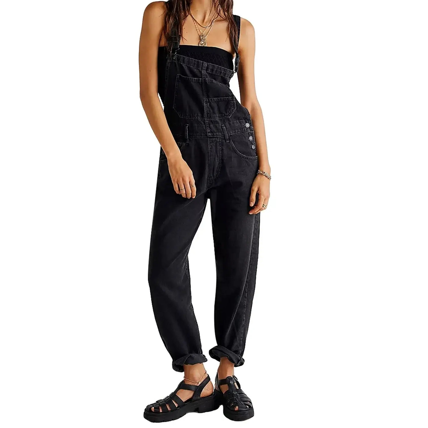 Blue Denim Overalls Jumpsuit Rompers Women Belted Hole Hollow Out E-girl Casual Work Pants Hot Y2k Jeans Long Pants Streetwear