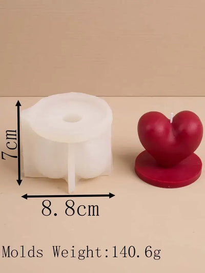 Love Candle Silicone Mold DIY Handmade Heart Shape Scented Candle Soap Resin Mold Valentine's Day Craft Gift Home Decor Supplies