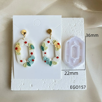 Soft Ceramic Earrings Polymer Clay  Cutter Border Geometric Pattern Mould DIY Clay Earrings Jewelry Pendant Clay tools