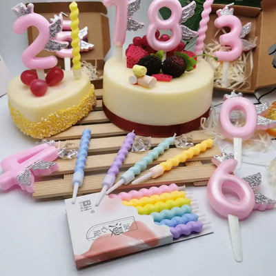 Romantic Heart Spinning Birthday Candles Macaron Candy Colors