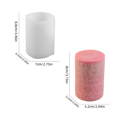 Valentine's Day Love Aromatherapy Candle Silicone Mold, New Relief Columnar Resin Plaster Decoration Handmade Gift Making Mold