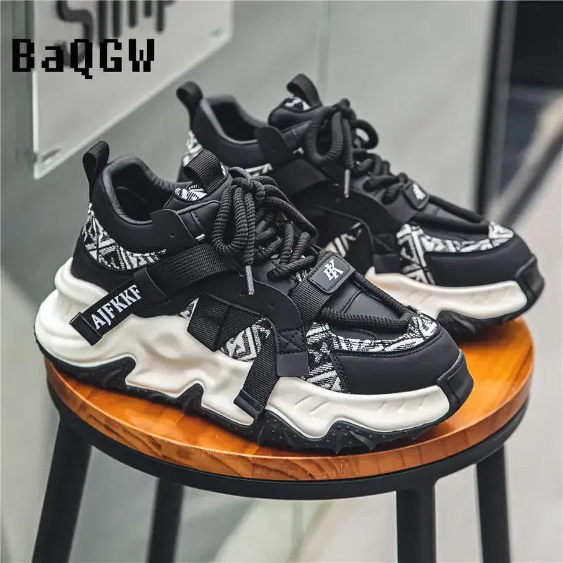 Luxury Men's Patchwork Casual Sneakers Comfortable Platform Shoes Designer Height Increasing Sneakers Men Casual Sports Shoes