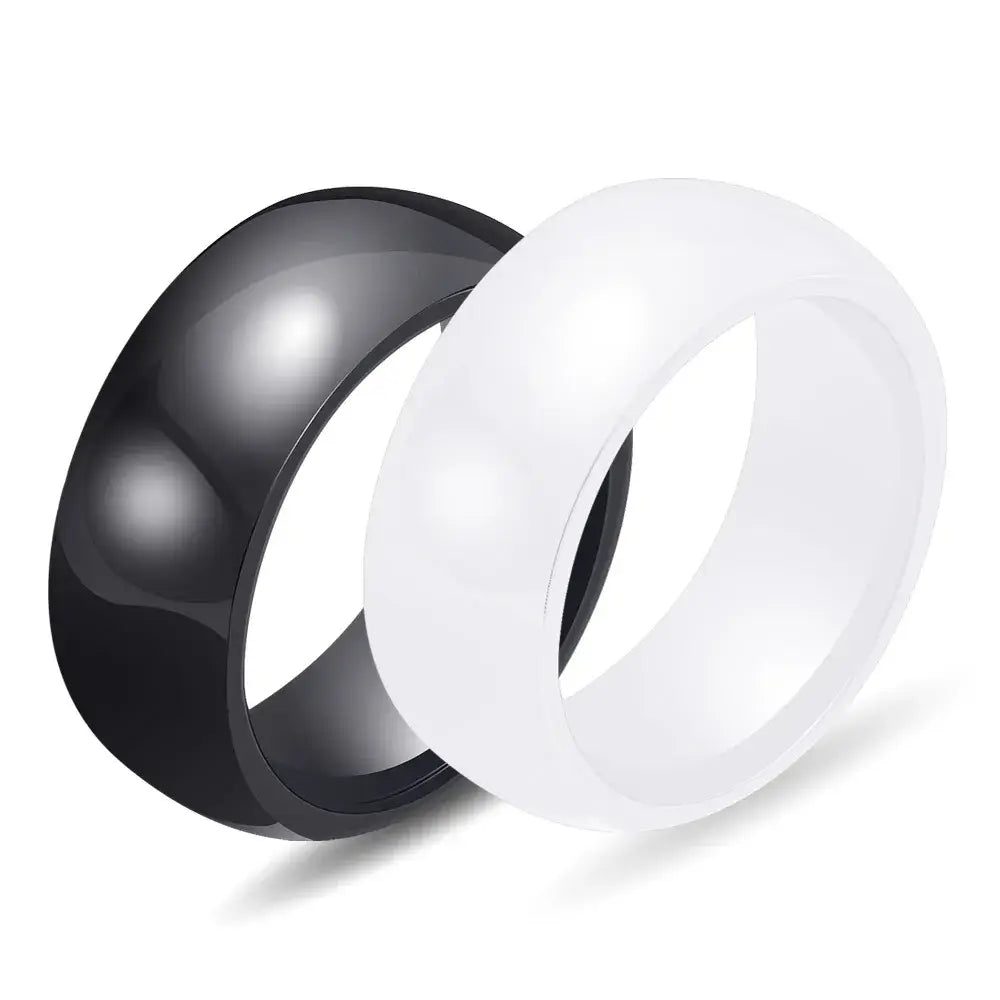 DARHESN 8mm Unisex Women Men Ceramic Rings White Pink Black Fashion Jewelry US Size 6 7 8 9 10