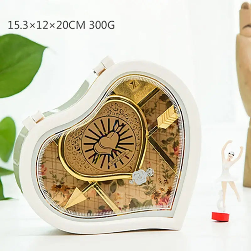 Light Luxury Heart Dancing Ballerina Girl Music Box Plastic Elegant Romantic Valentine's Day Birthday Gift