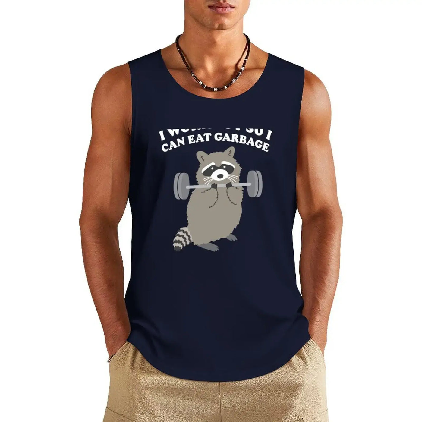 Racoon I workout so I can eat Garbage shirt Tank Top vest men Sleeveless men man sexy?costume