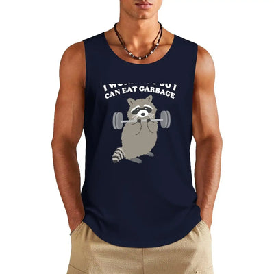 Racoon I workout so I can eat Garbage shirt Tank Top vest men Sleeveless men man sexy?costume