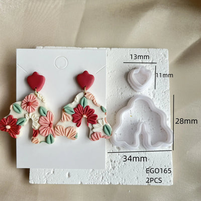 Soft Ceramic Earrings Polymer Clay  Cutter Border Geometric Pattern Mould DIY Clay Earrings Jewelry Pendant Clay tools