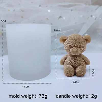 3D Teddy Silicone Candle Mold, Bow Tie, Heart, Mini Bear, Food Grade, Chocolate, Mousse, Cake Decor, Biscuit, Resin Soap Mould