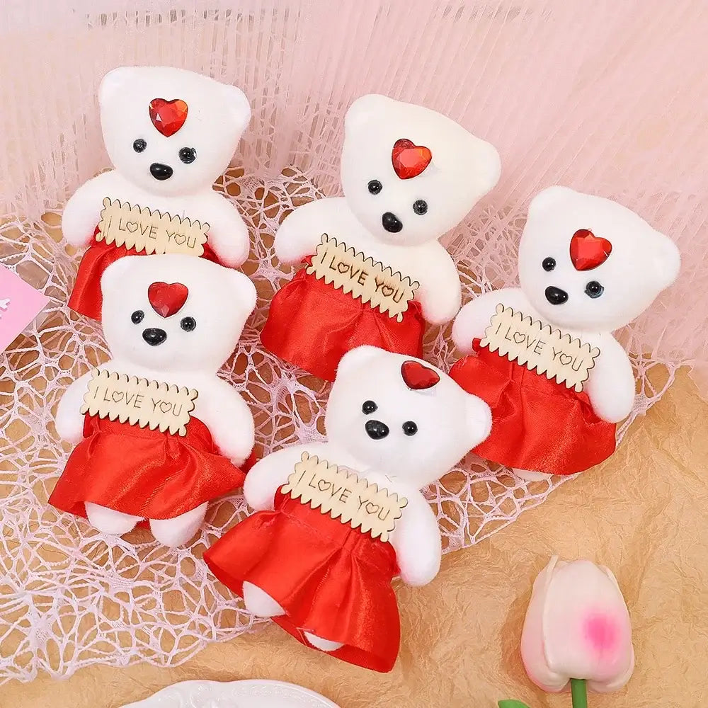 10/5Pcs Foam Bear Artificial Flower Teddy Bear Rose for Wedding Birthday Party Home Decoration Accessories DIY Valentines Gifts